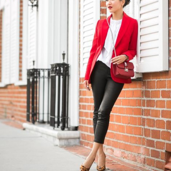 Buy 1 Get 1 FREE🌸 Bright Red Blazer Three Quarter Sleeve🌸 - Picture 2 of 6